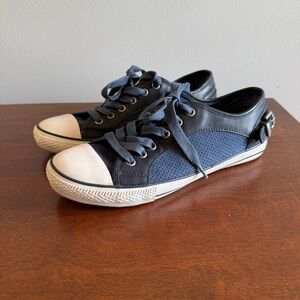 Aldo Blue and Black Leather Sneakers Size 39/8